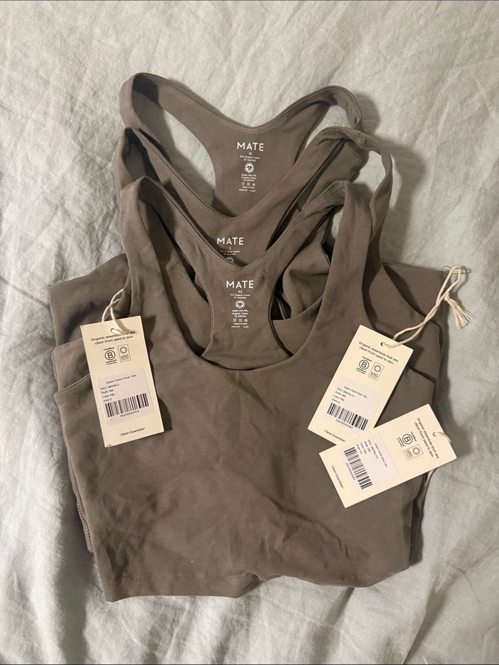 Mate the label organic stretch racer tank pebble - Picture 2 of 5